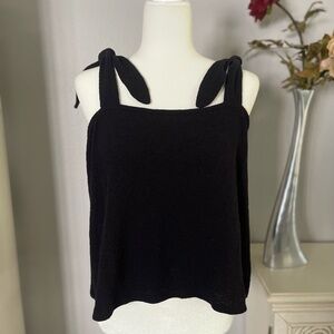Express Black Tie-Shoulder Cami Top